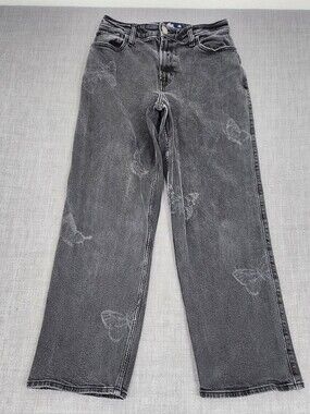 Hollister Ultra High-Rise Dad Jean Butterfly Design. 28S
